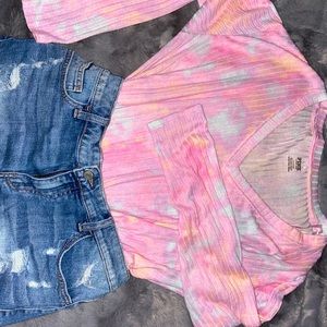 VS Pink cropped long sleeve
